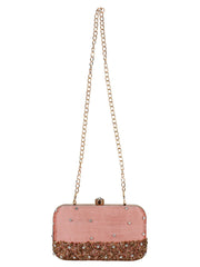Adorn Faux Silk Embellished Peach Gold