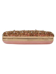 Adorn Faux Silk Embellished Peach Gold