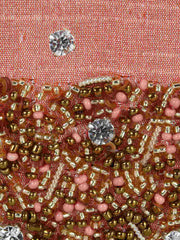Adorn Faux Silk Embellished Peach Gold