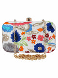 Adorn Faux Silk Embellished Clutch