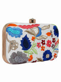 Adorn Faux Silk Embellished Clutch