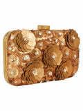 Adorn Sequines Embelished Faux Silk Fabric Clutch