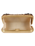 Adorn Sequines Embelished Faux Silk Fabric Clutch