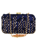 Adorn Embroidered & Embelished Faux Silk Fabric Clutch