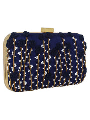 Adorn Embroidered & Embelished Faux Silk Fabric Clutch