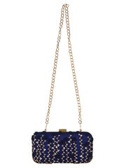 Adorn Embroidered & Embelished Faux Silk Fabric Clutch
