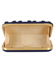 Adorn Embroidered & Embelished Faux Silk Fabric Clutch