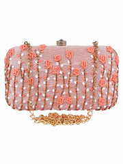 Adorn Embroidered & Embelished Faux Silk Fabric Clutch