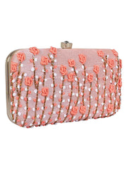 Adorn Embroidered & Embelished Faux Silk Fabric Clutch