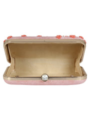 Adorn Embroidered & Embelished Faux Silk Fabric Clutch
