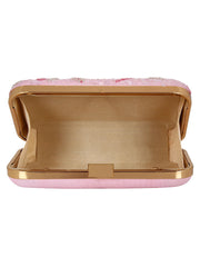 Adorn Sequines Embelished Faux Silk Fabric Clutch