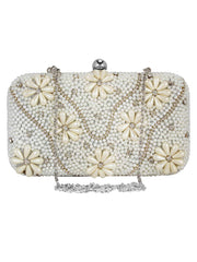 Adorn Embelished Faux Silk Fabric Clutch