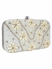 Adorn Embelished Faux Silk Fabric Clutch