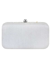 Adorn Embelished Faux Silk Fabric Clutch