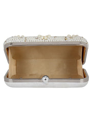 Adorn Embelished Faux Silk Fabric Clutch