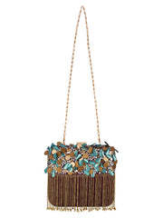 Vista Embelished Faux Silk Fabric Clutch