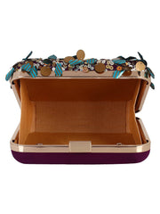 Vista Embelished Faux Silk Fabric Clutch