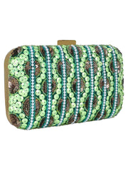 Adorn Embelished Faux Silk Fabric Clutch
