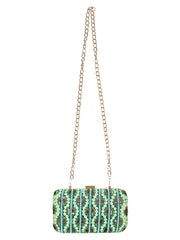 Adorn Embelished Faux Silk Fabric Clutch
