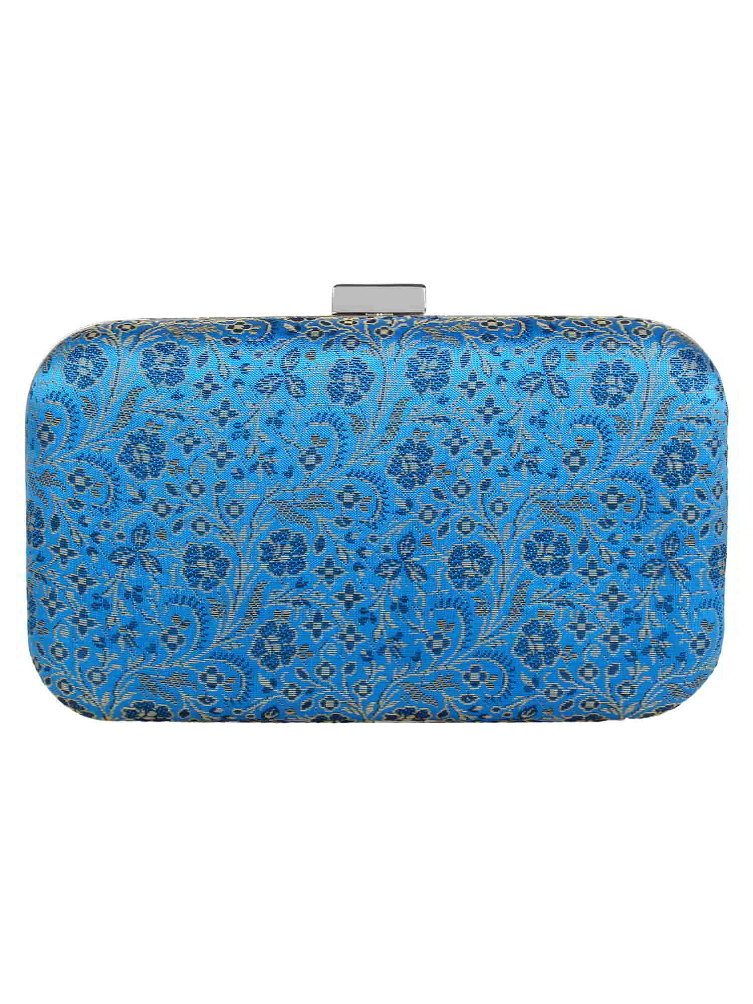 Tulle Printed Faux Silk Clutch