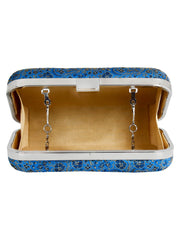 Tulle Printed Faux Silk Clutch