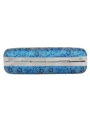 Tulle Printed Faux Silk Clutch