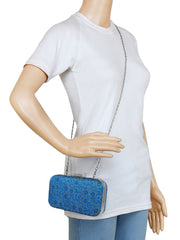 Tulle Printed Faux Silk Clutch