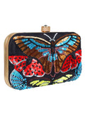 Adorn Embellished Faux Silk Clutch