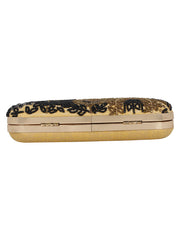 Adorn Embellished Faux Silk Clutch Beige & Multi