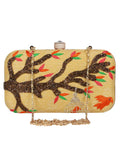 Adorn Embroidered & Embellished Faux Silk Clutch
