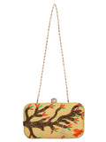 Adorn Embroidered & Embellished Faux Silk Clutch