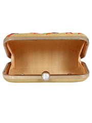 Adorn Embroidered & Embellished Faux Silk Clutch