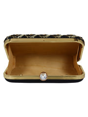 Adorn Embroidered & Embellished Faux Silk Clutch