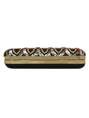 Adorn Embroidered & Embellished Faux Silk Clutch