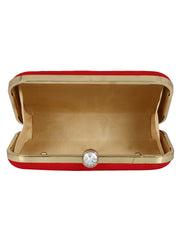 Adorn Embellished Faux Silk Clutch