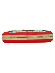 Adorn Embellished Faux Silk Clutch
