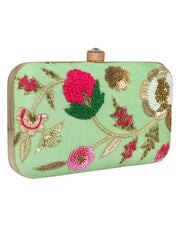 Adorn Embroidered & Embellished Silk Clutch