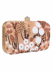 Adorn Embroidered & Embellished Faux Silk Clutch