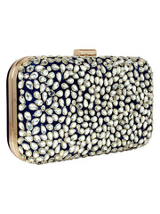 Adorn Embellished Faux Silk Clutch