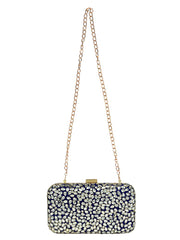 Adorn Embellished Faux Silk Clutch