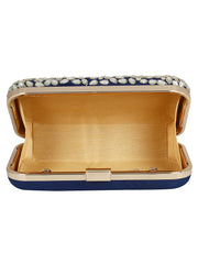 Adorn Embellished Faux Silk Clutch