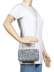 Adorn Embellished Faux Silk Clutch