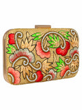 Adorn Embroidered & Embellished Faux Silk Clutch