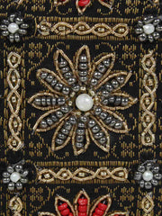 Adorn Embellished Faux Silk Clutch