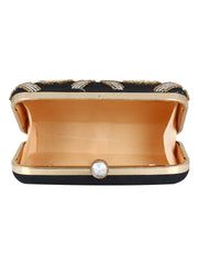 Adorn Embellished Faux Silk Clutch