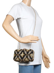 Adorn Embellished Faux Silk Clutch