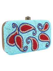 Adorn Embellished Faux Silk Clutch