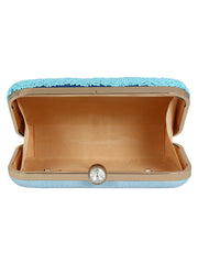 Adorn Embellished Faux Silk Clutch