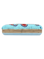 Adorn Embellished Faux Silk Clutch