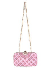 Adorn Embellished Faux Silk Clutch